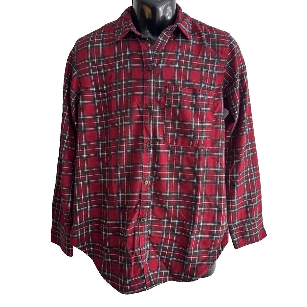 Abercrombie & Fitch Shirt Mens M Red Plaid Flannel Long Sleeve Button-Up Casual